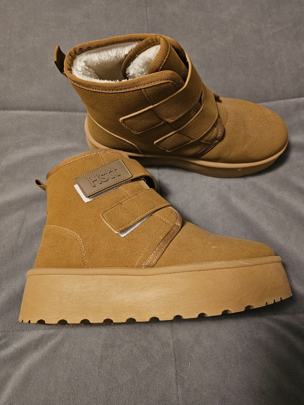 Tan Suede Winter Boot with Faux Fur Size8 #cozycore#y2k#gorpcore#platform#